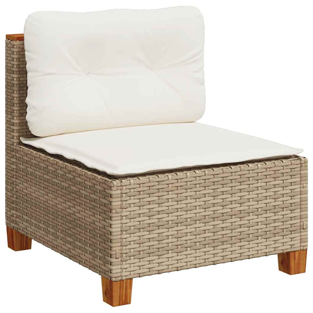 5-dijelni vrtni set sofa s jastucima bež od poliratana 55 x 55 x 36 cm