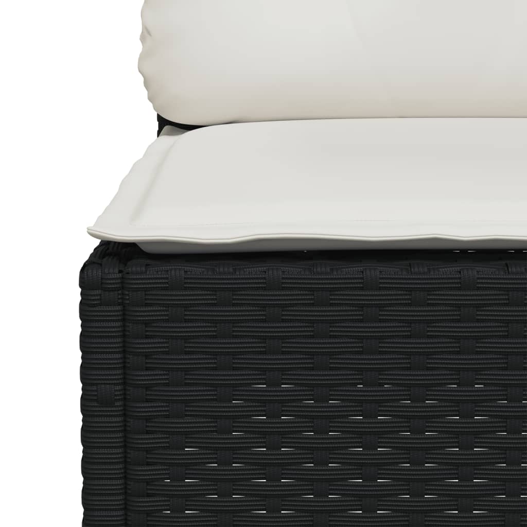 8-dijelni set vrtnih sofa od poliratana s jastucima crni Crna 63.5 x 56 x 32 cm