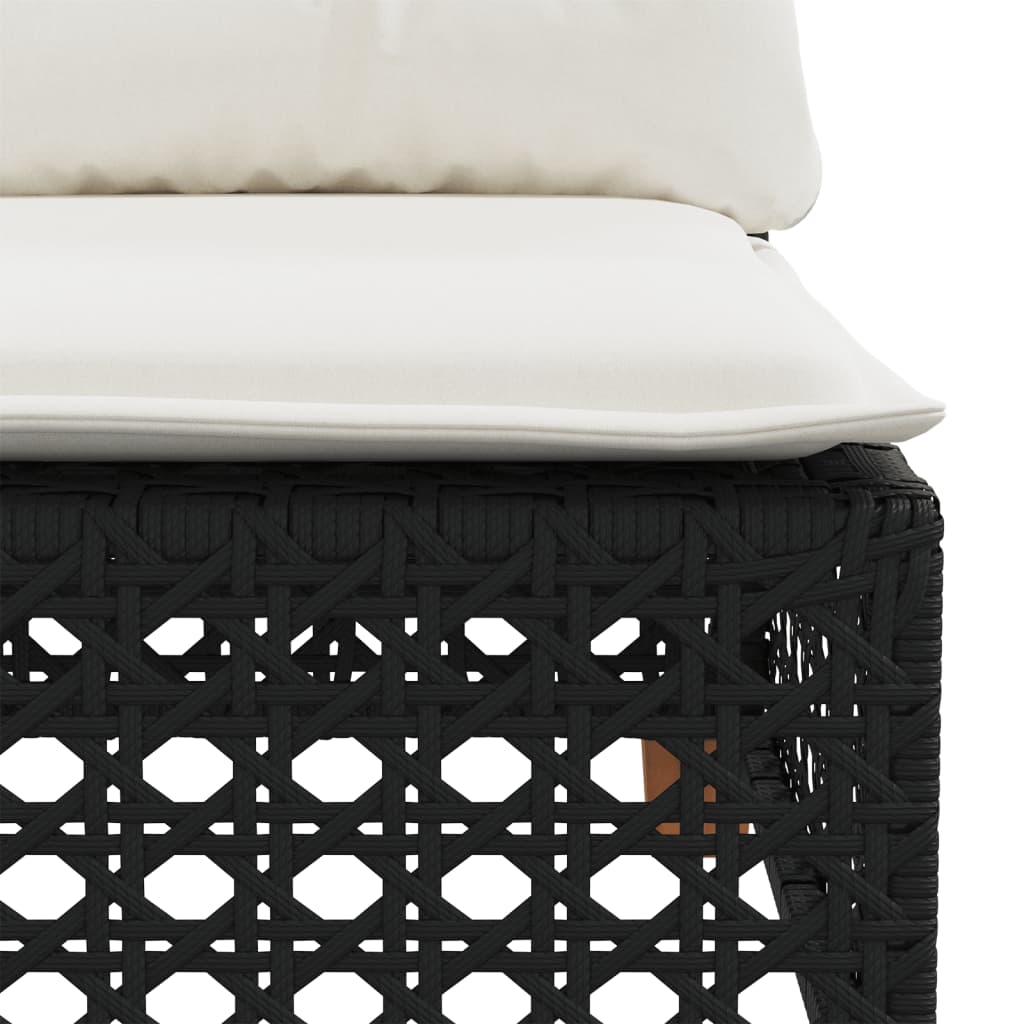 4-dijelni set vrtnih sofa od poliratana s jastucima crni