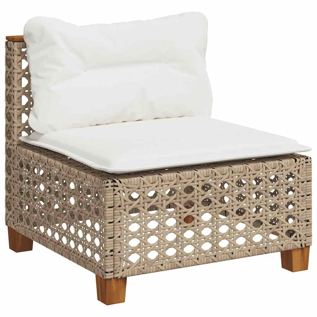 5-dijelni vrtni set sofa s jastucima bež od poliratana