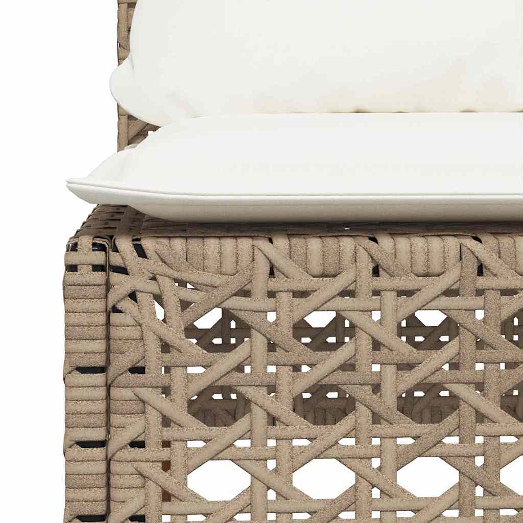 5-dijelni vrtni set sofa s jastucima bež od poliratana