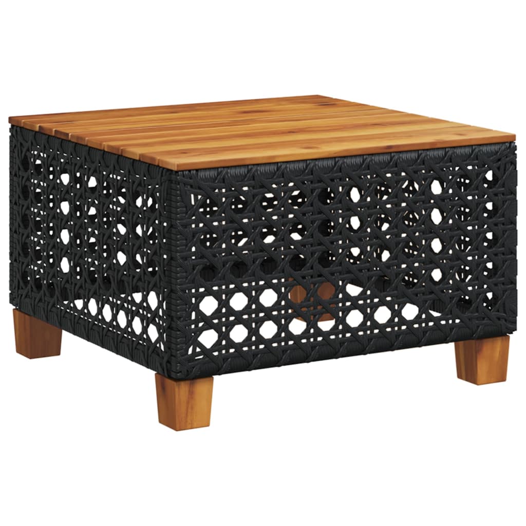 7-dijelni set vrtnih sofa od poliratana s jastucima crni Crna 55 x 55 x 36 cm