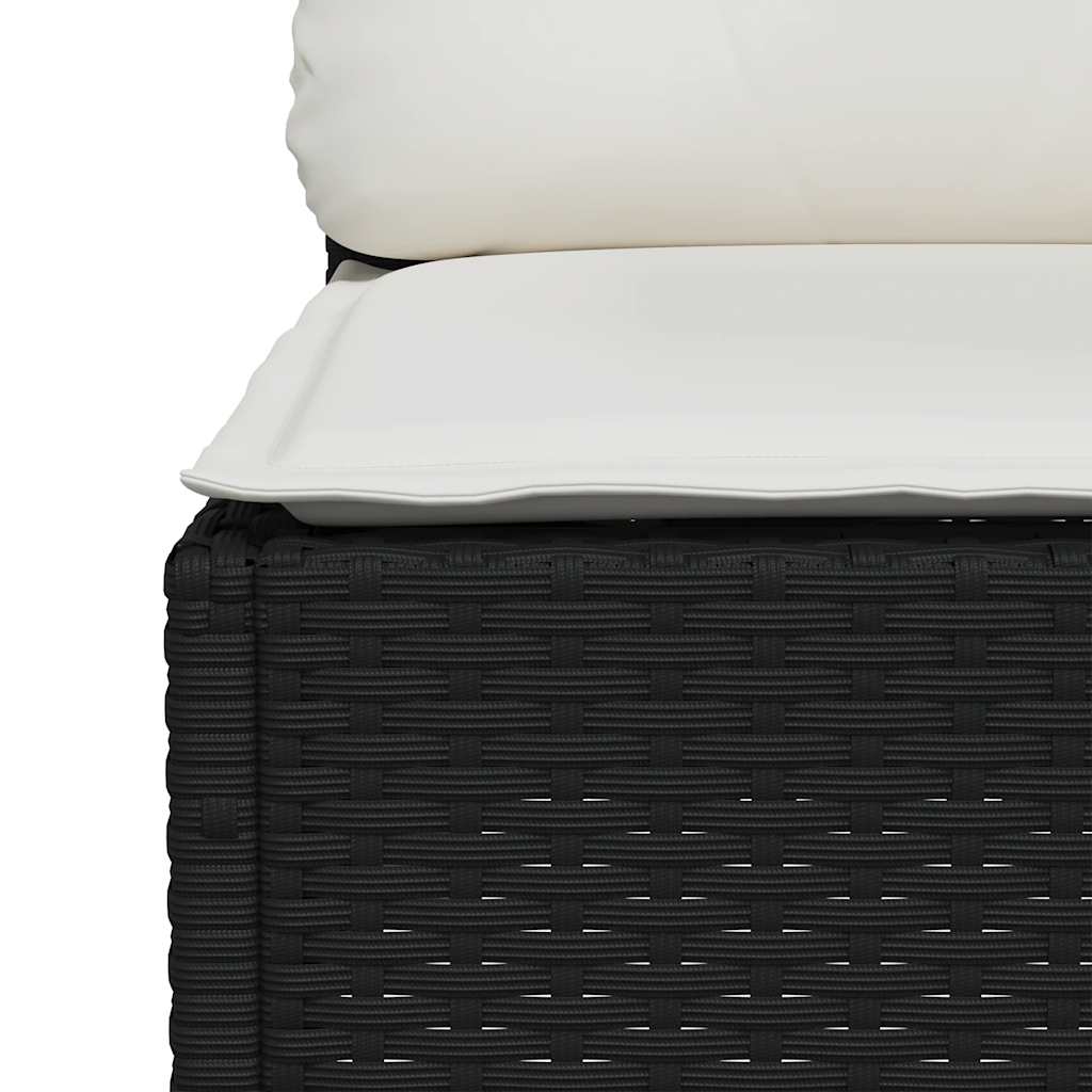 7-dijelni set vrtnih sofa od poliratana s jastucima crni Crna 63.5 x 56 x 32 cm