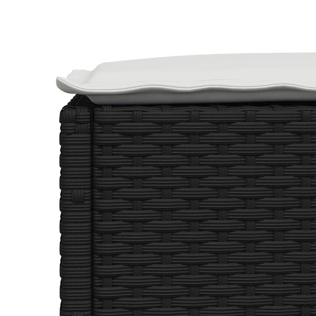 7-dijelni set vrtnih sofa od poliratana s jastucima crni Crna 63.5 x 56 x 32 cm