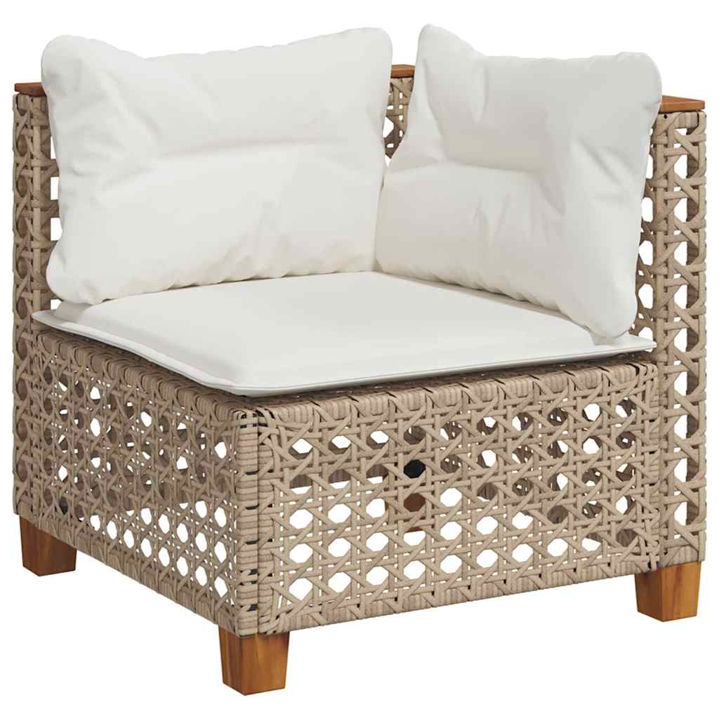8-dijelni set vrtnih sofa od poliratana s jastucima bež 254 x 190.5 x 69 cm