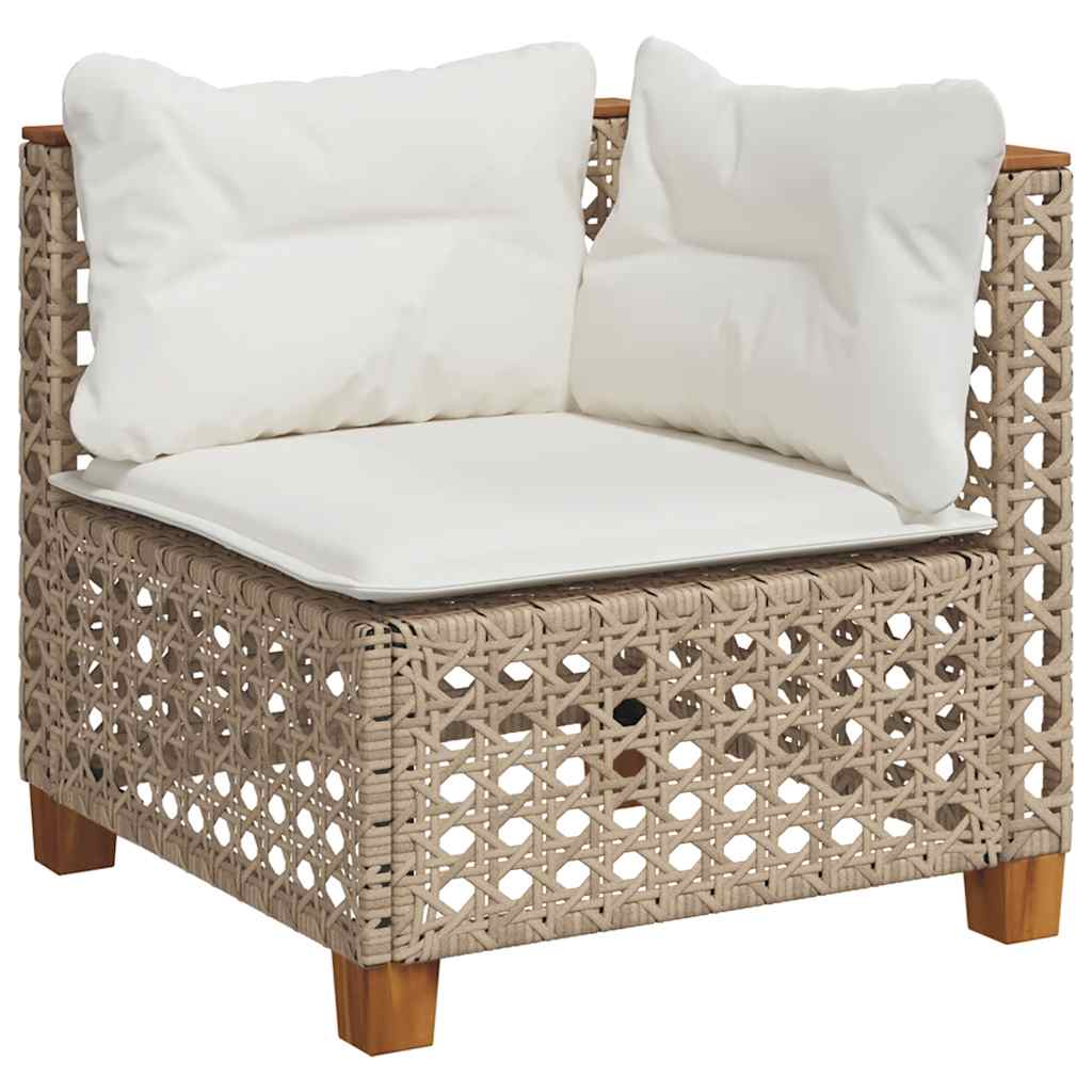7-dijelni set vrtnih sofa od poliratana s jastucima bež 63.5 x 63.5 x 62 cm