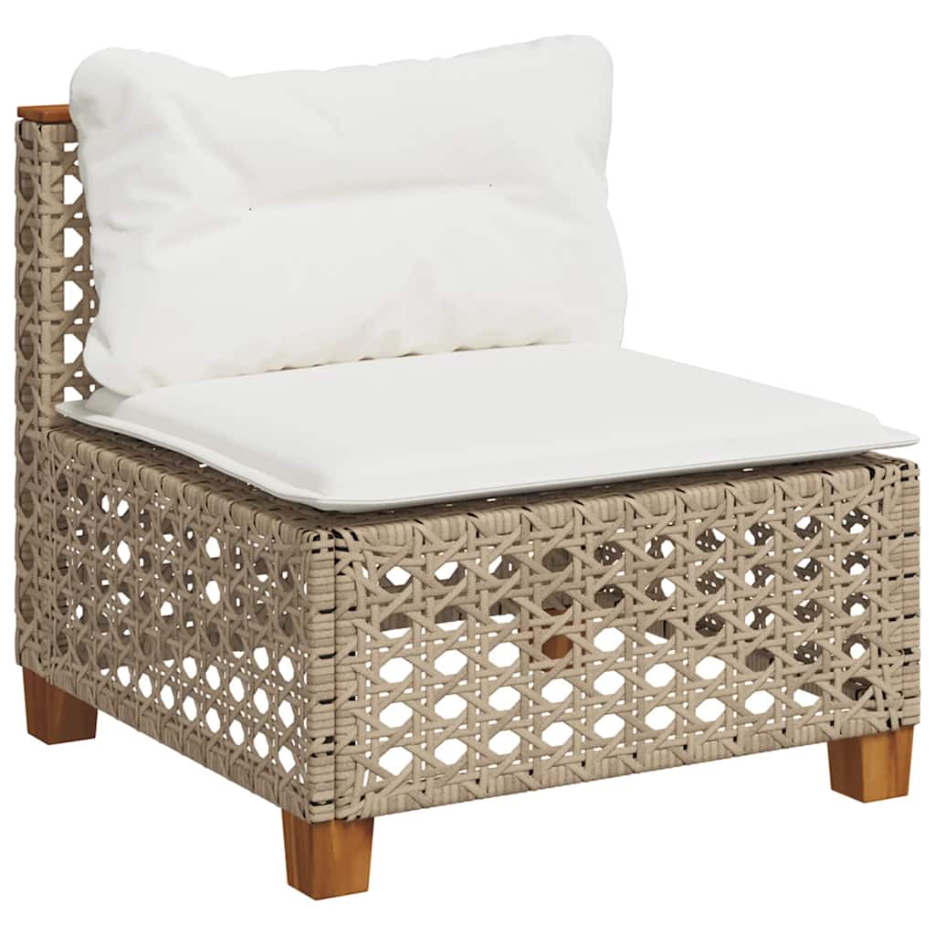 10-dijelni set vrtnih sofa s jastucima bež od poliratana 317.5 x 254 x 69 cm