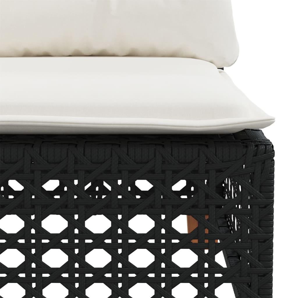 10-dijelni set vrtnih sofa s jastucima crni od poliratana Crna 63.5 x 63.5 x 62 cm