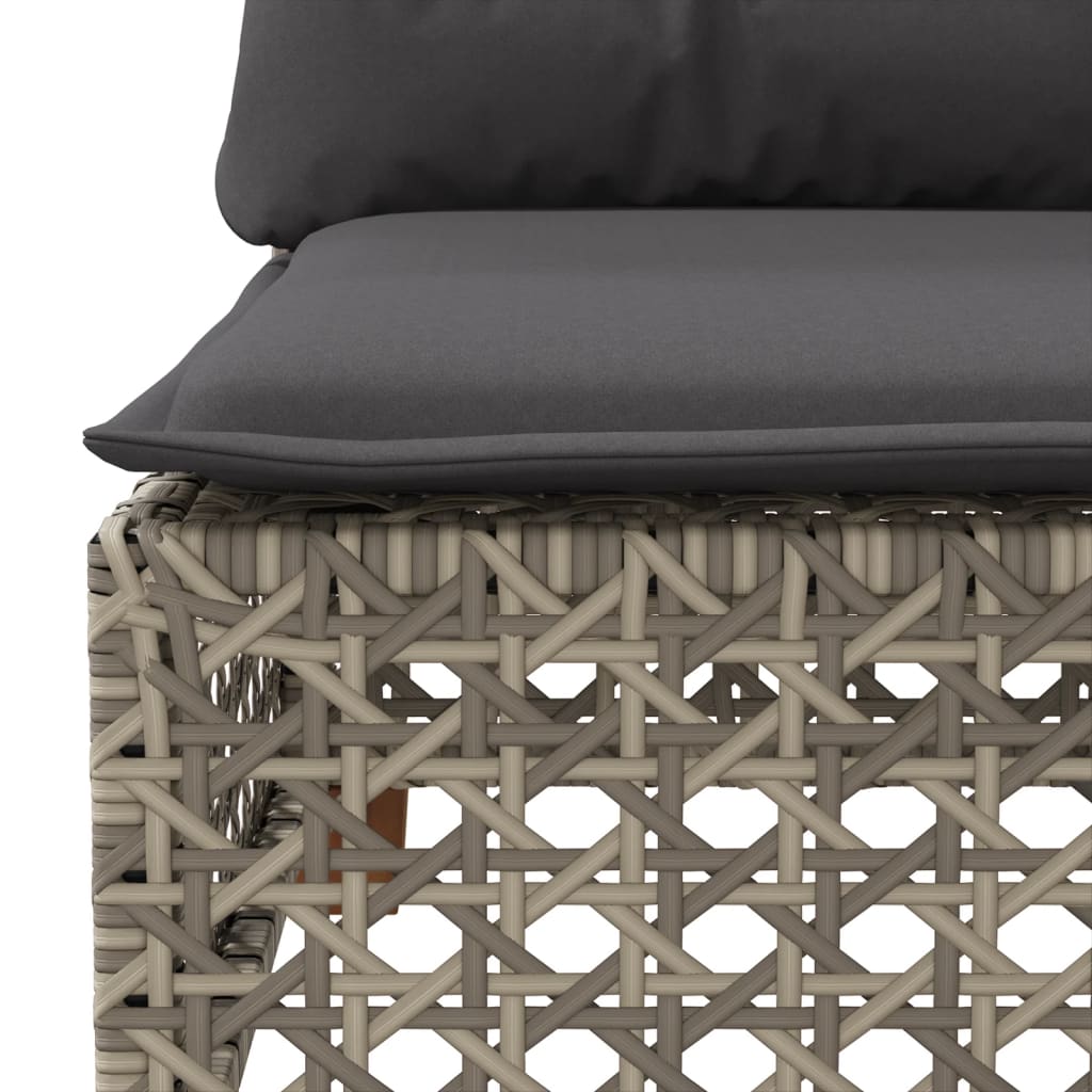 10-dijelni set vrtnih sofa od poliratana s jastucima sivi