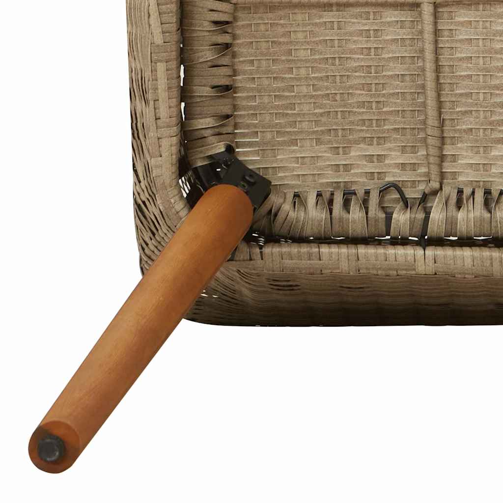 Vrtni set za objed s jastukom 7 pcs Bež poliratan