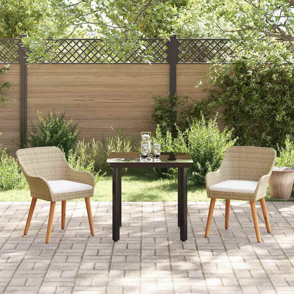 Vrtni set za objed s jastukom 3 pcs Bež poliratan