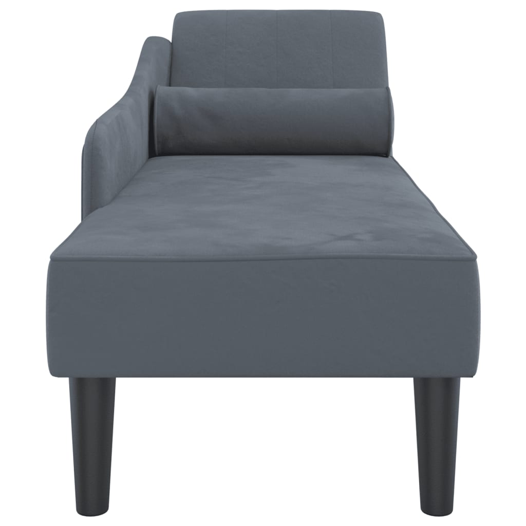 Počivaljka s jastucima tamnosiva baršunasta