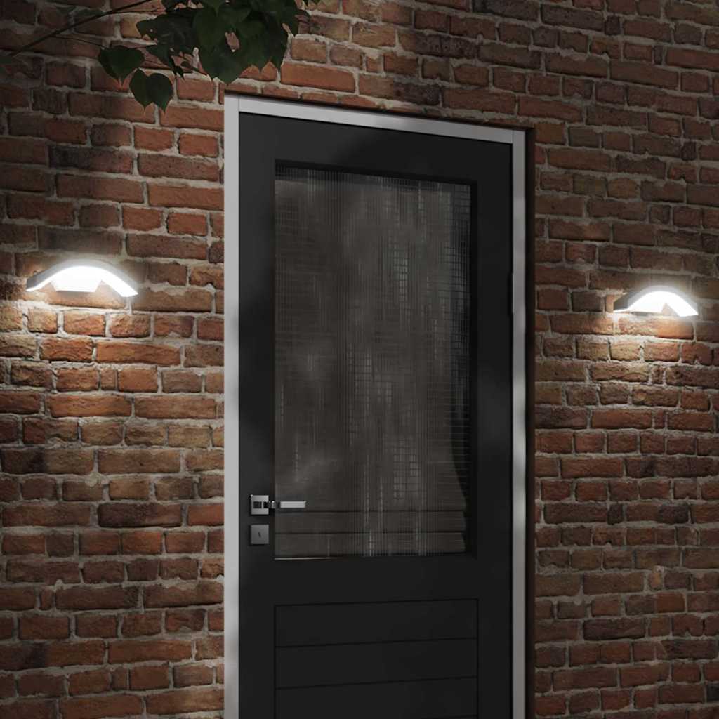 Vanjska LED zidne svjetiljke sa senzorom bijele aluminij Bijela