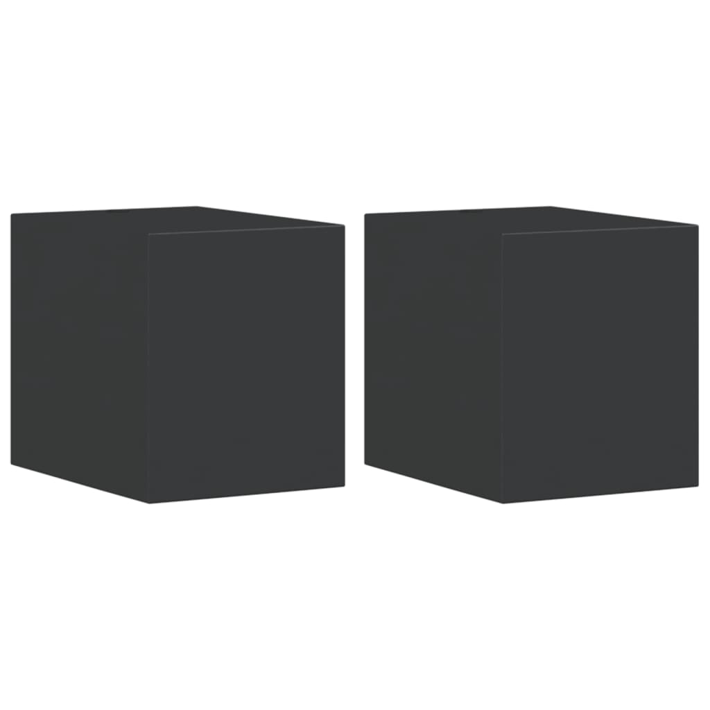 Vanjske zidne svjetiljke 2 kom crne od lijevanog aluminija