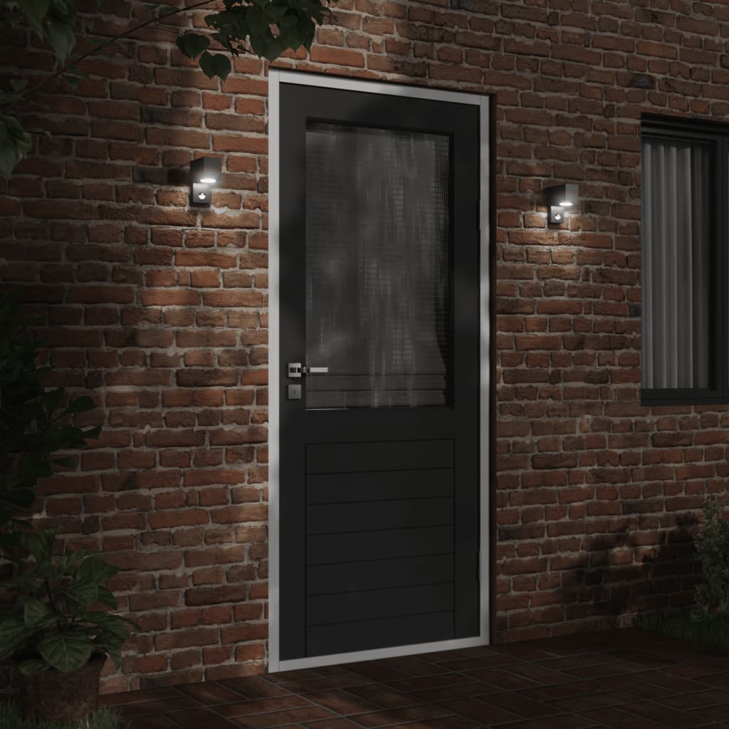 Vanjska zidne svjetiljke sa senzorom crne aluminij