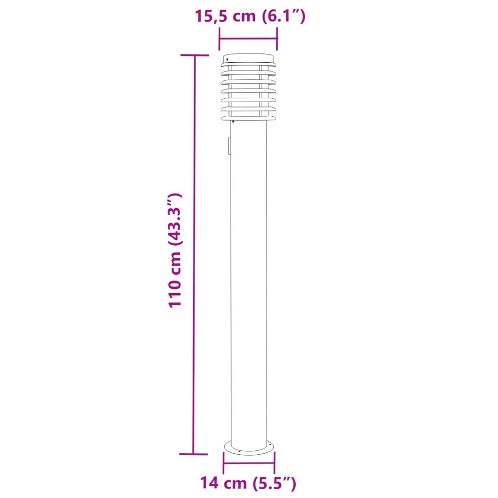 Vanjska podna svjetiljka sa utičnicom srebrna 110 cm čelična