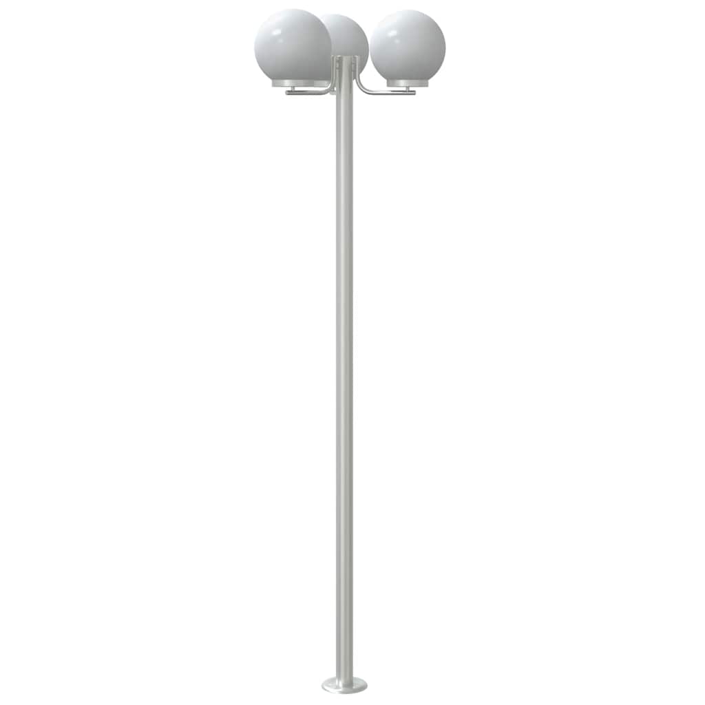 Vanjske podne lampe 2 kom. srebrne 215 cm nehrđajući čelik