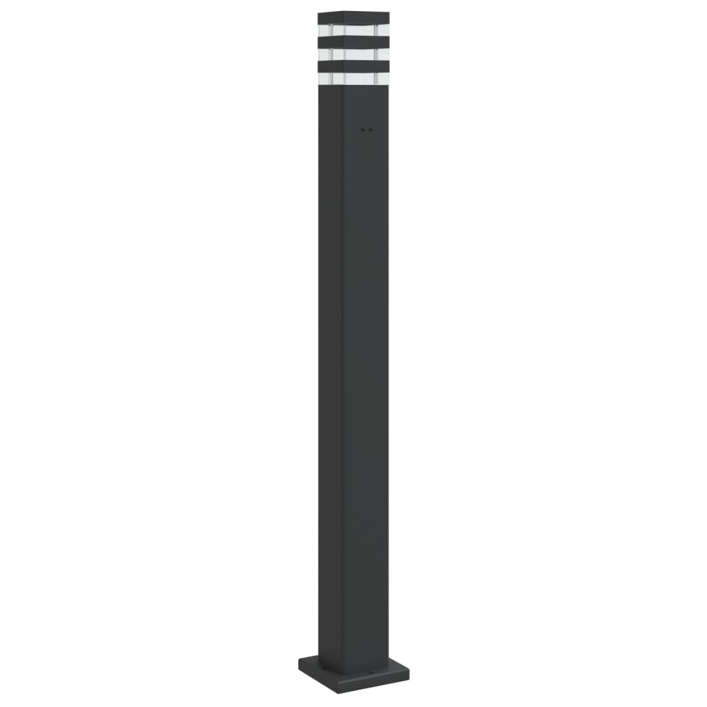 Vanjska podna svjetiljka s utičnicom crna 110 cm aluminijska