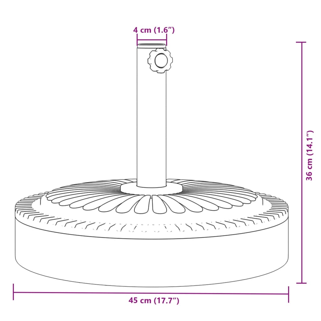 Baza suncobrana za stupove Ø 38/48 mm 25 kg okrugla