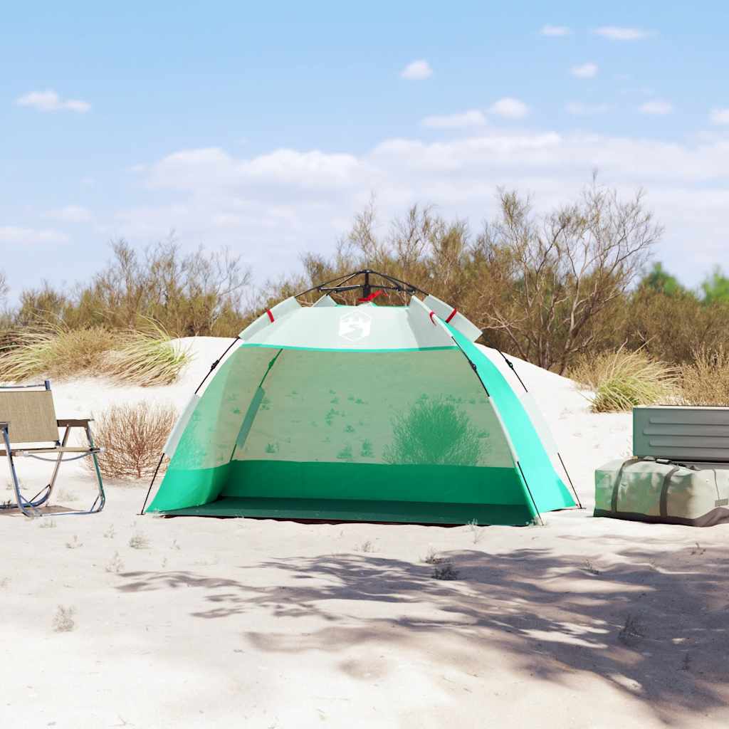 Šator za plažu za 2 osobe vodootporni morskozeleni
