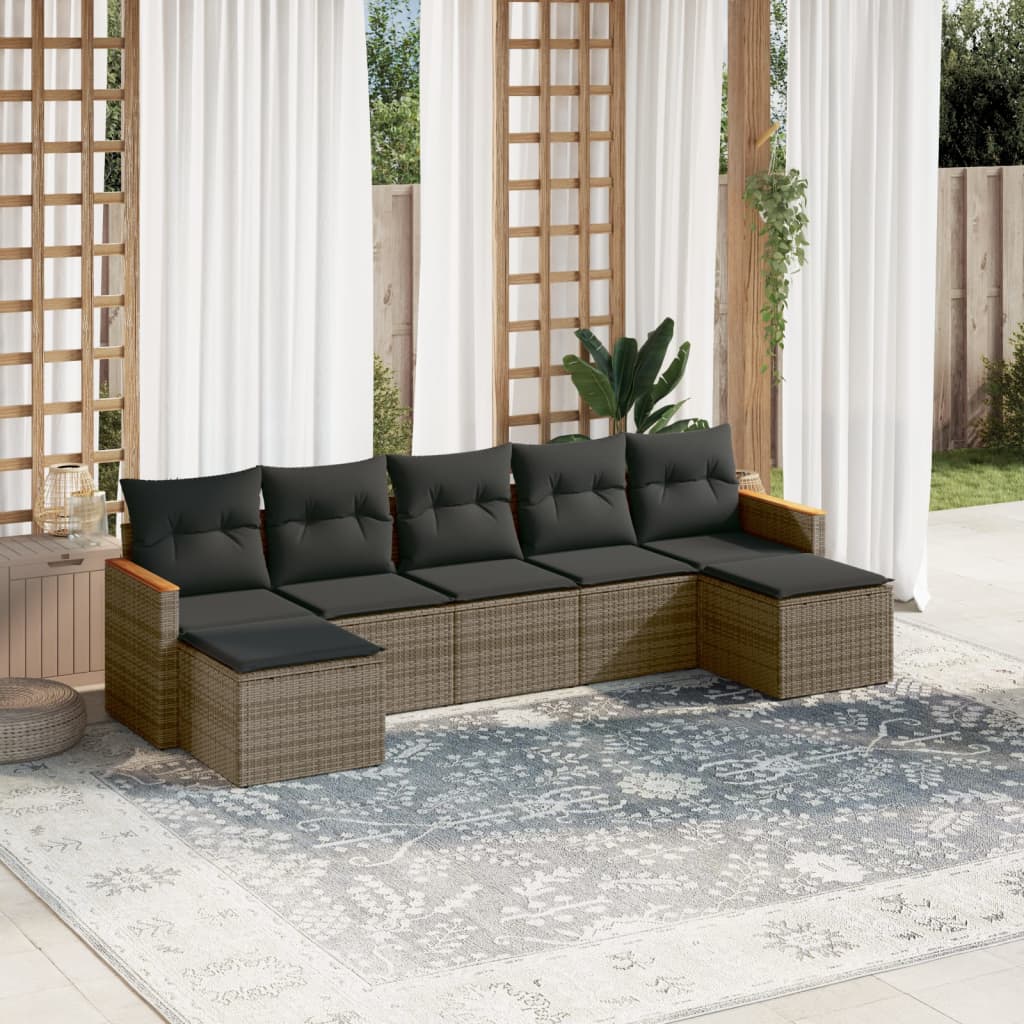 7-dijelni set vrtnih sofa sivi od poliratana