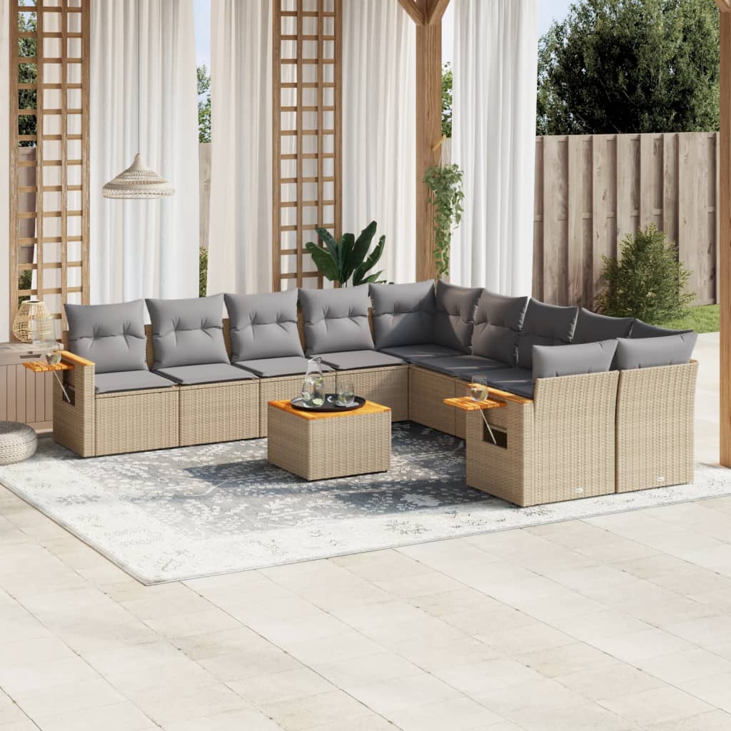 11-dijelni set vrtnih sofa od poliratana s jastucima