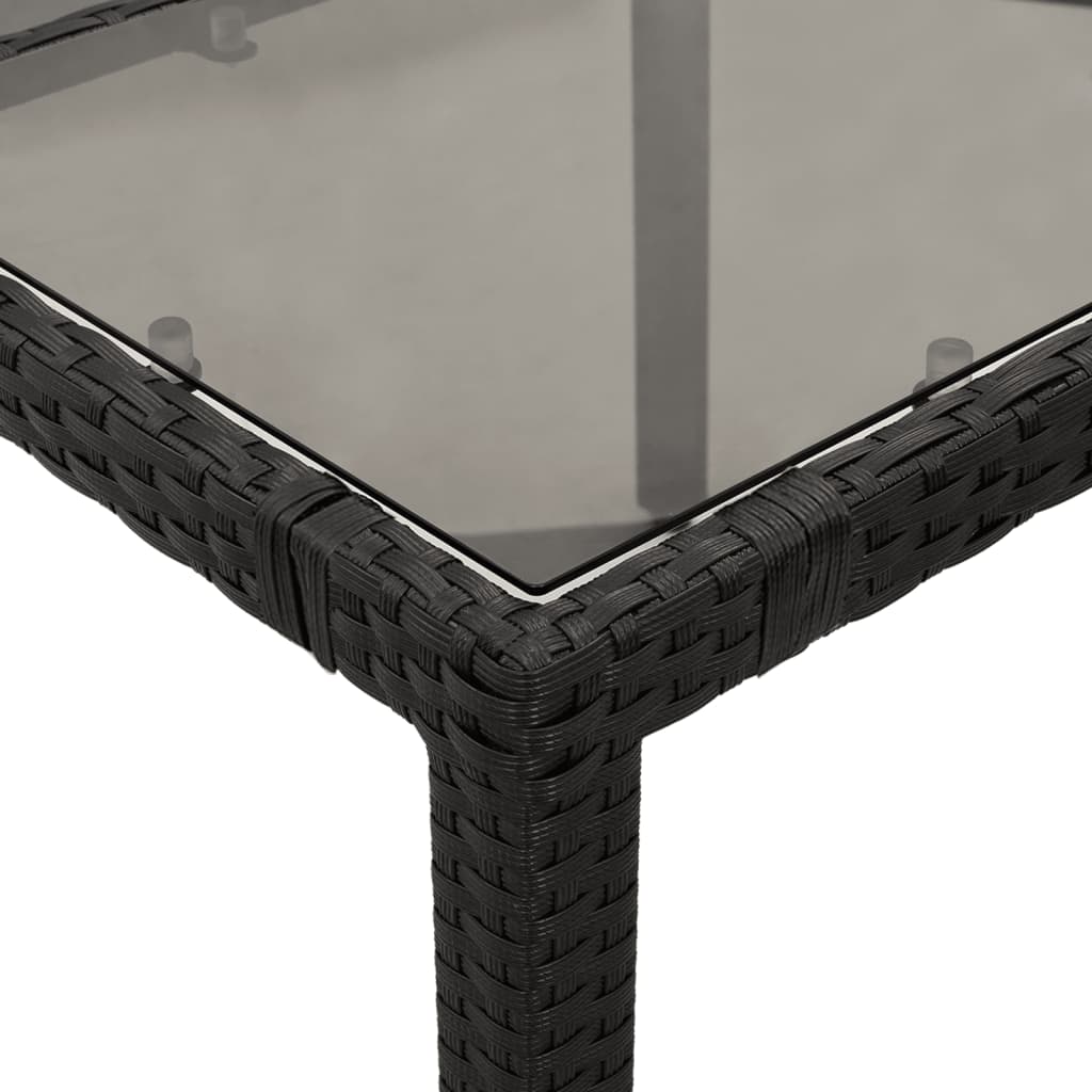 5-dijelni vrtni blagovaonski set s jastucima od poliratana crni Crna 90 x 90 x 75 cm