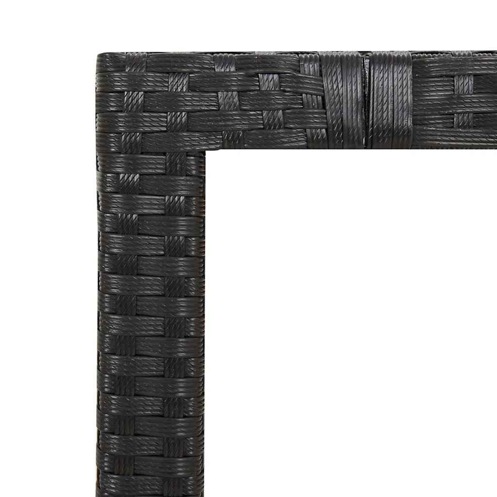 5-dijelni vrtni blagovaonski set s jastucima od poliratana crni Crna 90 x 90 x 75 cm