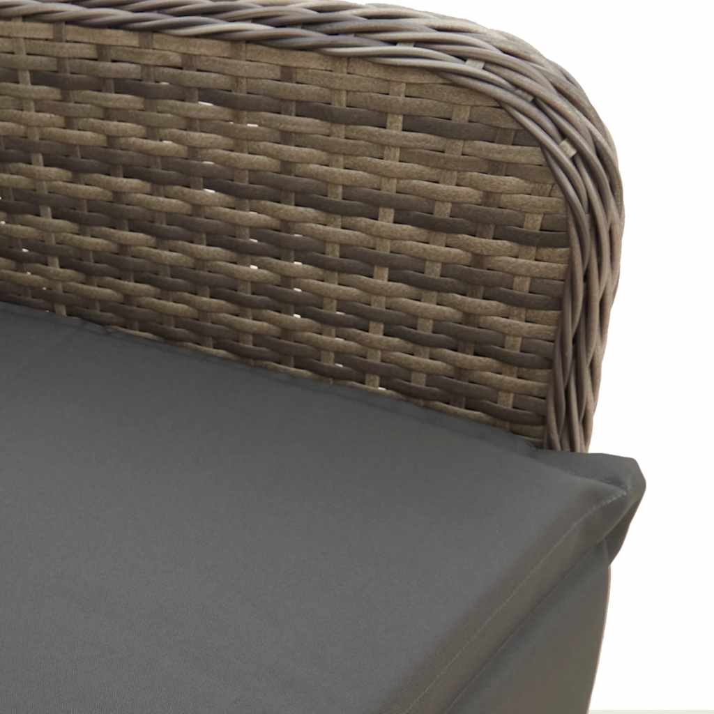 9-dijelni vrtni bistro set od poliratana s jastucima sivi