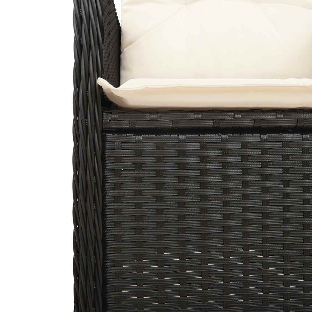 9-dijelni vrtni bistro set od poliratana s jastucima crni