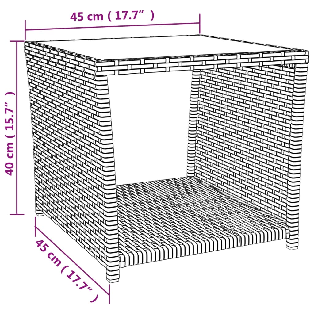 3-dijelni vrtni blagovaonski set s jastucima od poliratana crni