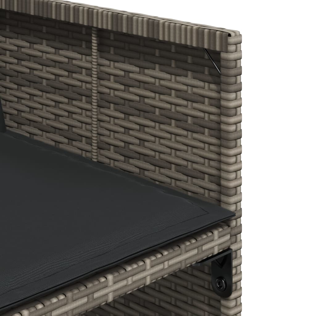 9-dijelni vrtni blagovaonski set sivi od poliratana