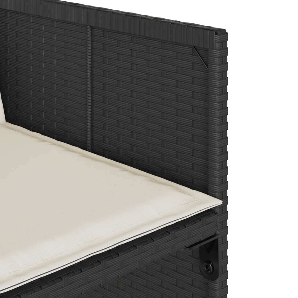 11-dijelni vrtni blagovaonski set s jastucima poliratan crni