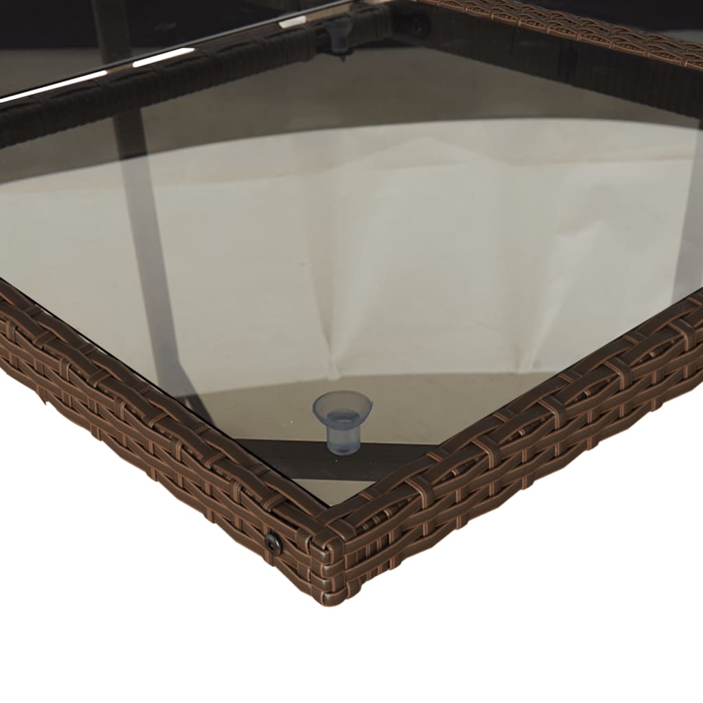 5-dijelni vrtni blagovaonski set s jastucima poliratan smeđi