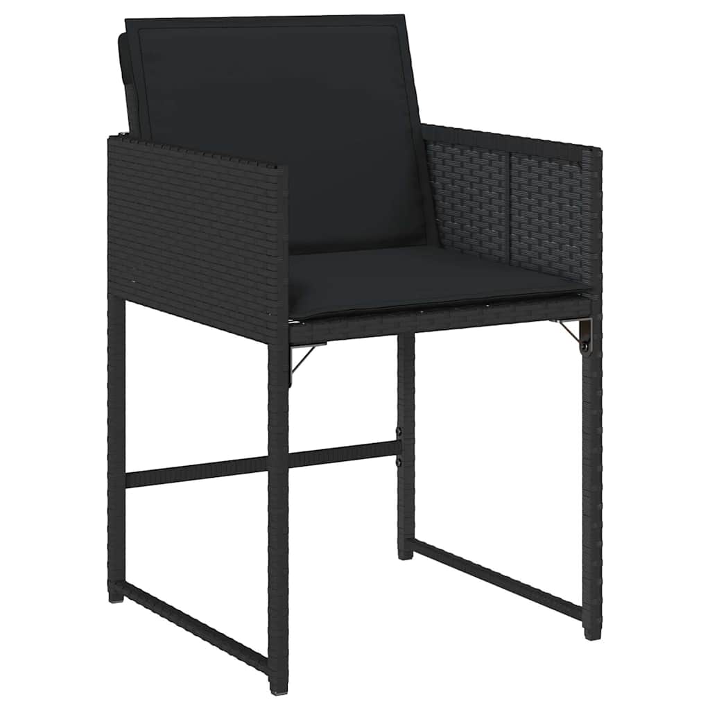 15-dijelni vrtni blagovaonski set s jastucima poliratan crni