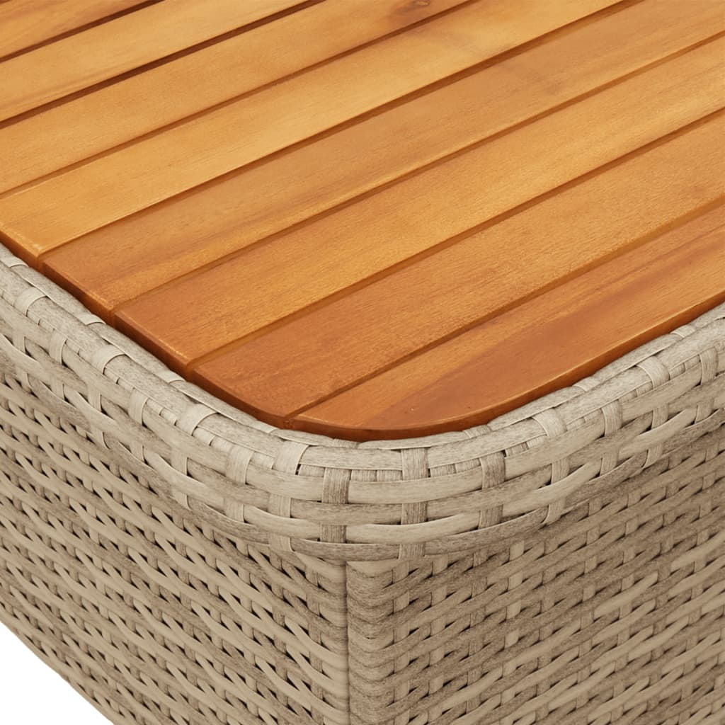 5-dijelni vrtni blagovaonski set od poliratana s jastucima bež