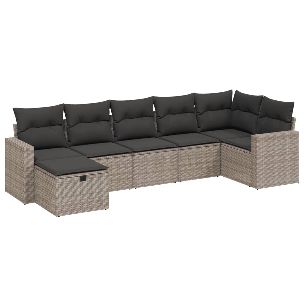 7-dijelni set vrtnih sofa sivi od poliratana