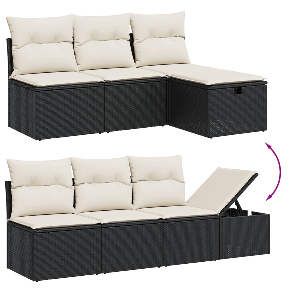 8-dijelni set vrtnih sofa od poliratana s jastucima crni Crna 70 x 62.5 x 69 cm