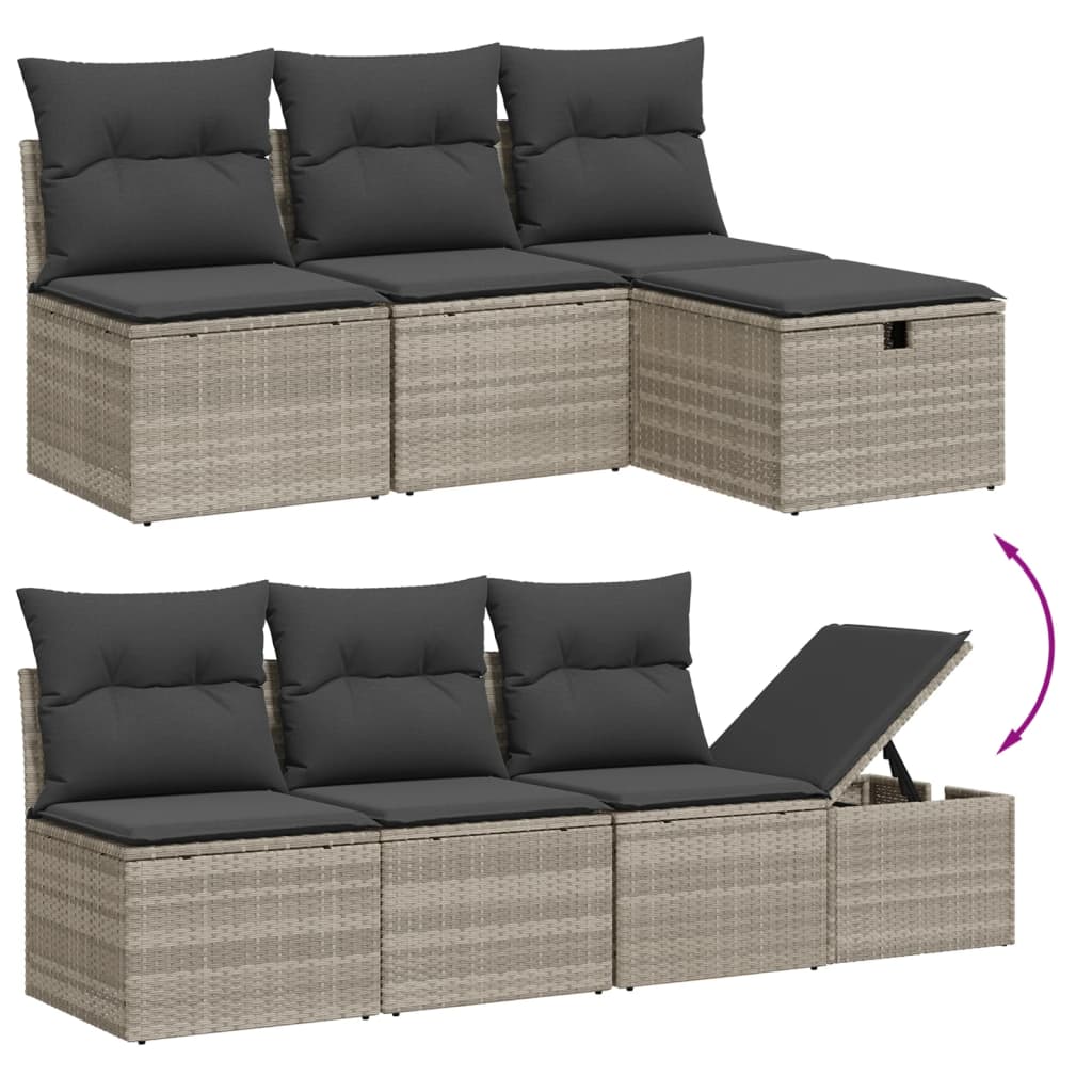 7-dijelni set vrtnih sofa svjetlosivi od poliratana