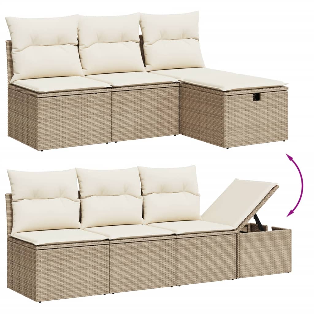8-dijelni set vrtnih sofa od poliratana s jastucima bež