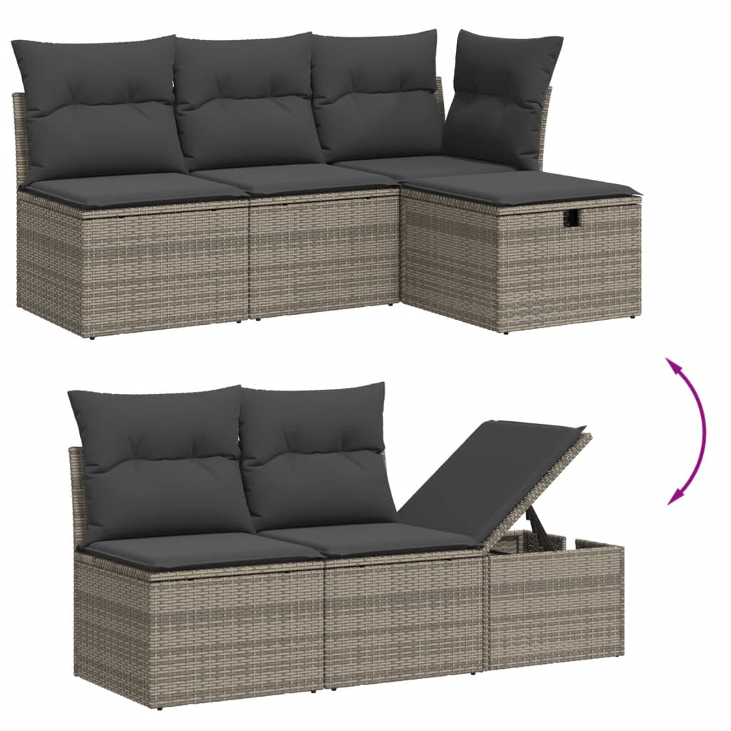 7-dijelni set vrtnih sofa sivi od poliratana