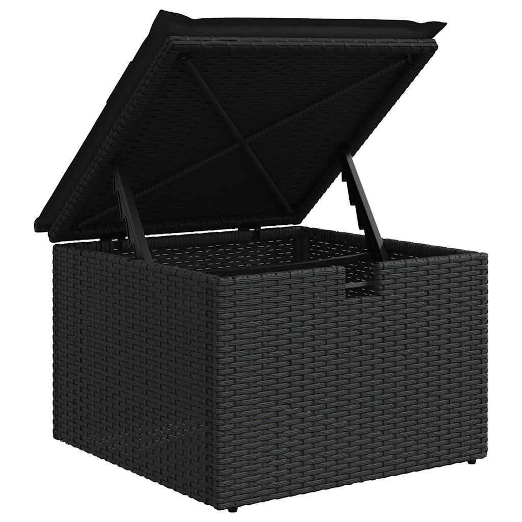 6-dijelni set vrtnih sofa s jastucima crni od poliratana