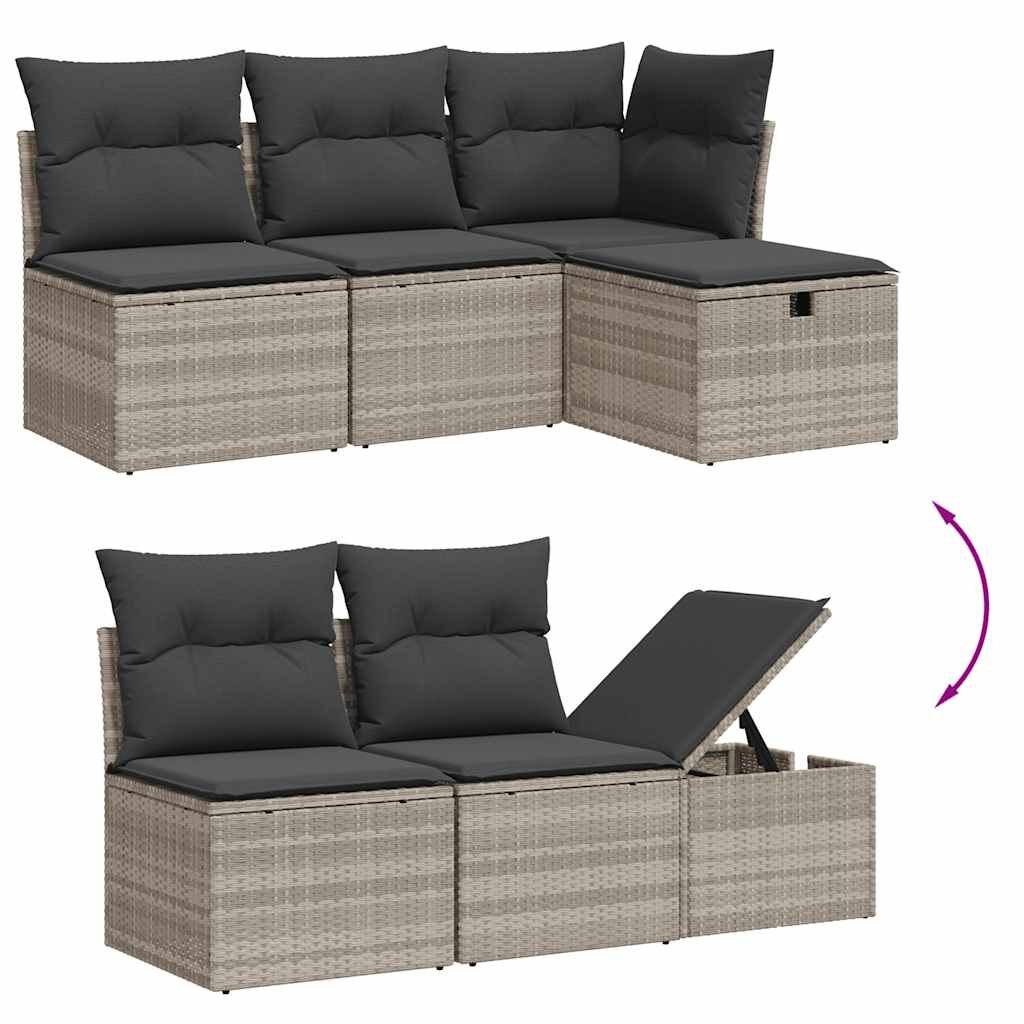 7-dijelni set vrtnih sofa svjetlosivi od poliratana