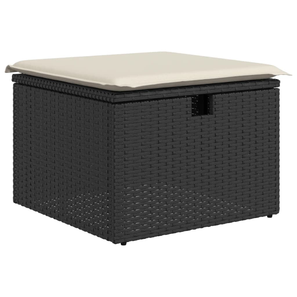 8-dijelni set vrtnih sofa od poliratana s jastucima crni