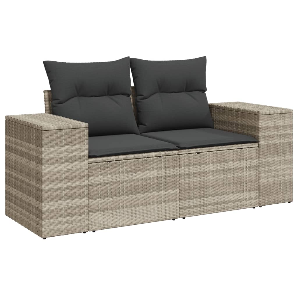 6-dijelni set vrtnih sofa od poliratana s jastucima svjetlosivi