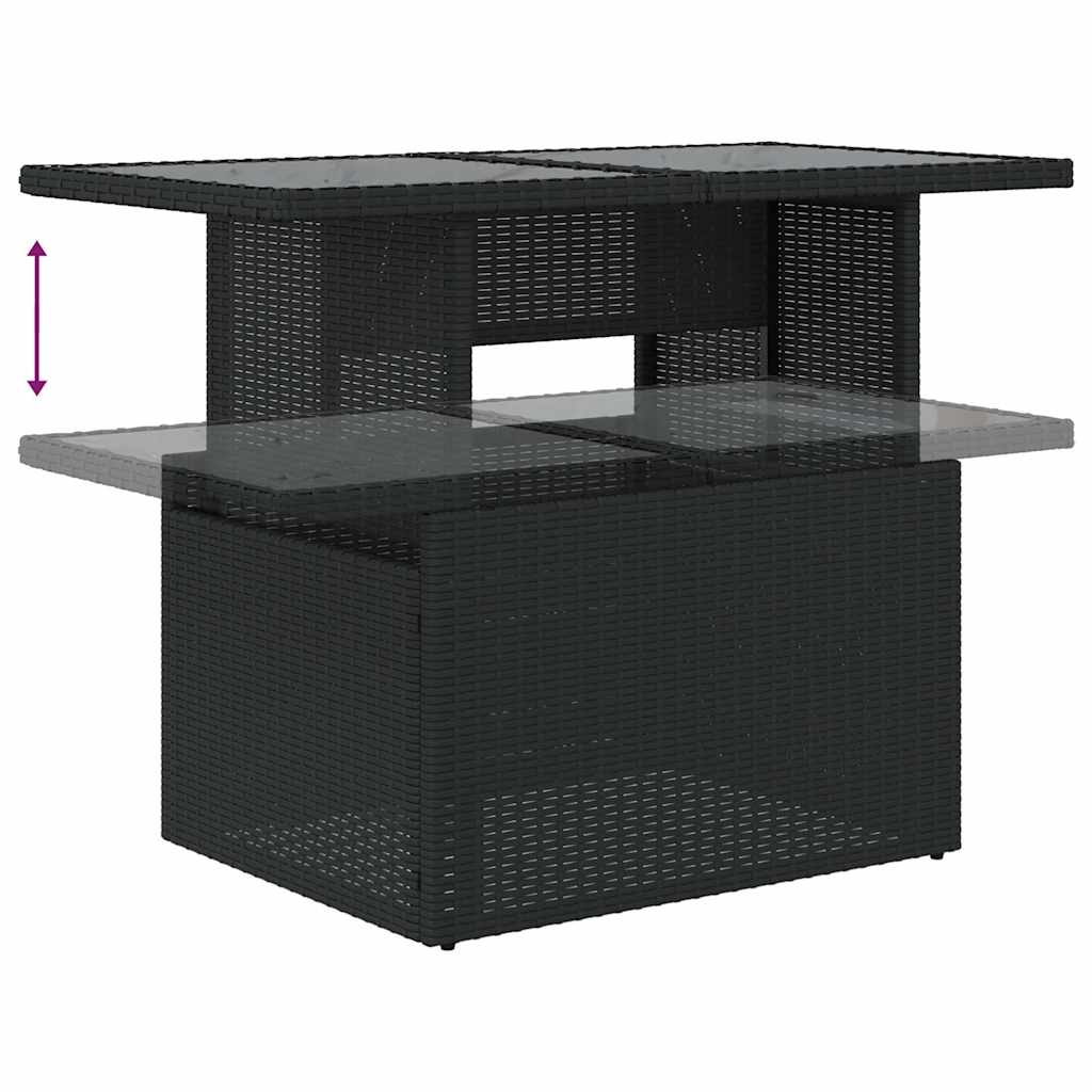 8-dijelni set vrtnih sofa od poliratana s jastucima crni