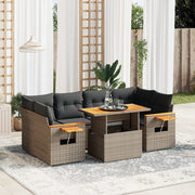 7-dijelni set vrtnih sofa sivi od poliratana