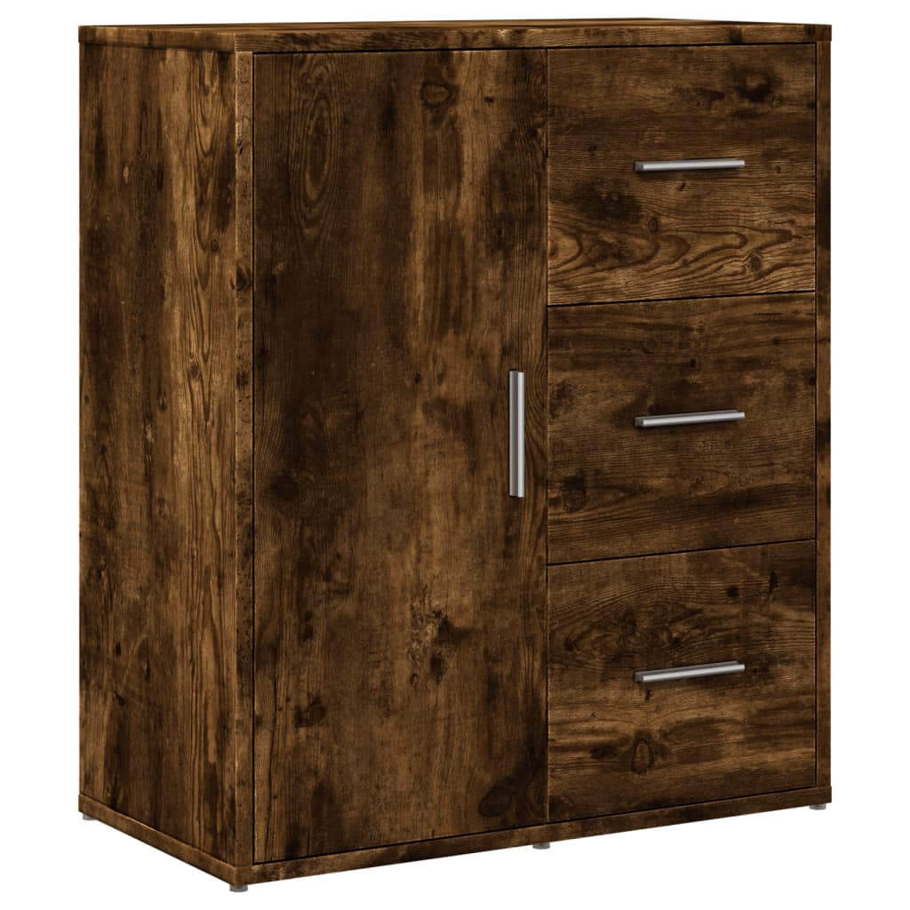 Komoda 2 kom dimljeni hrast 60x31x70 cm od konstruiranog drva