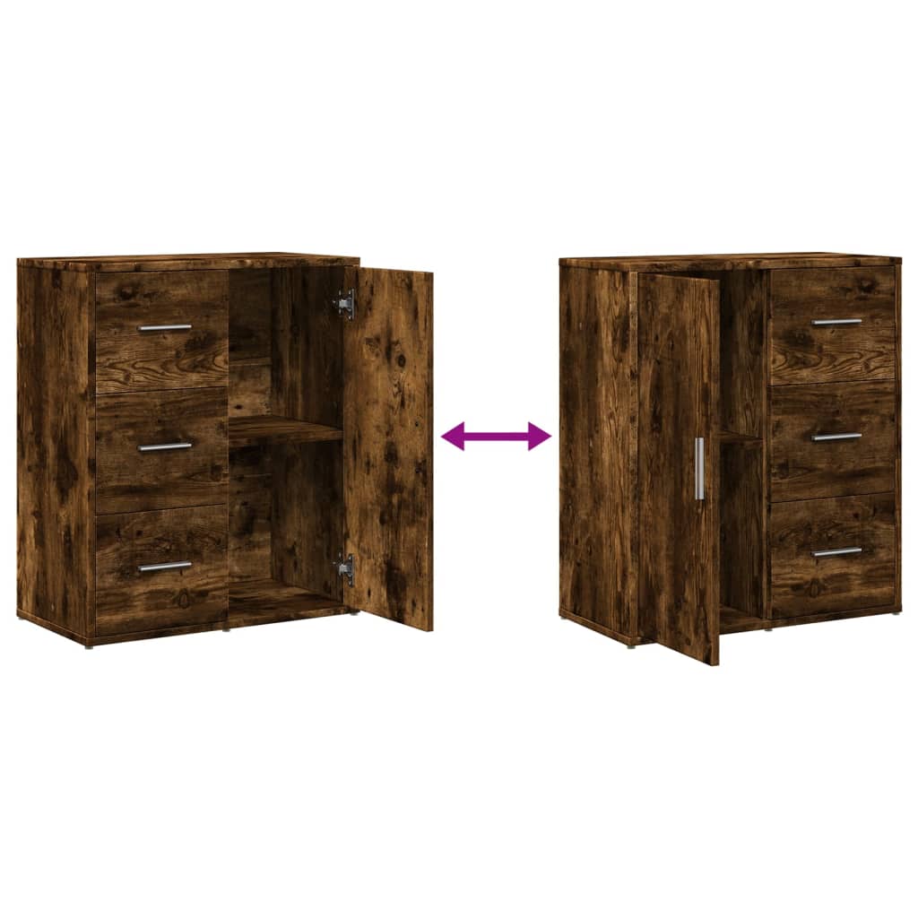 Komoda 2 kom dimljeni hrast 60x31x70 cm od konstruiranog drva