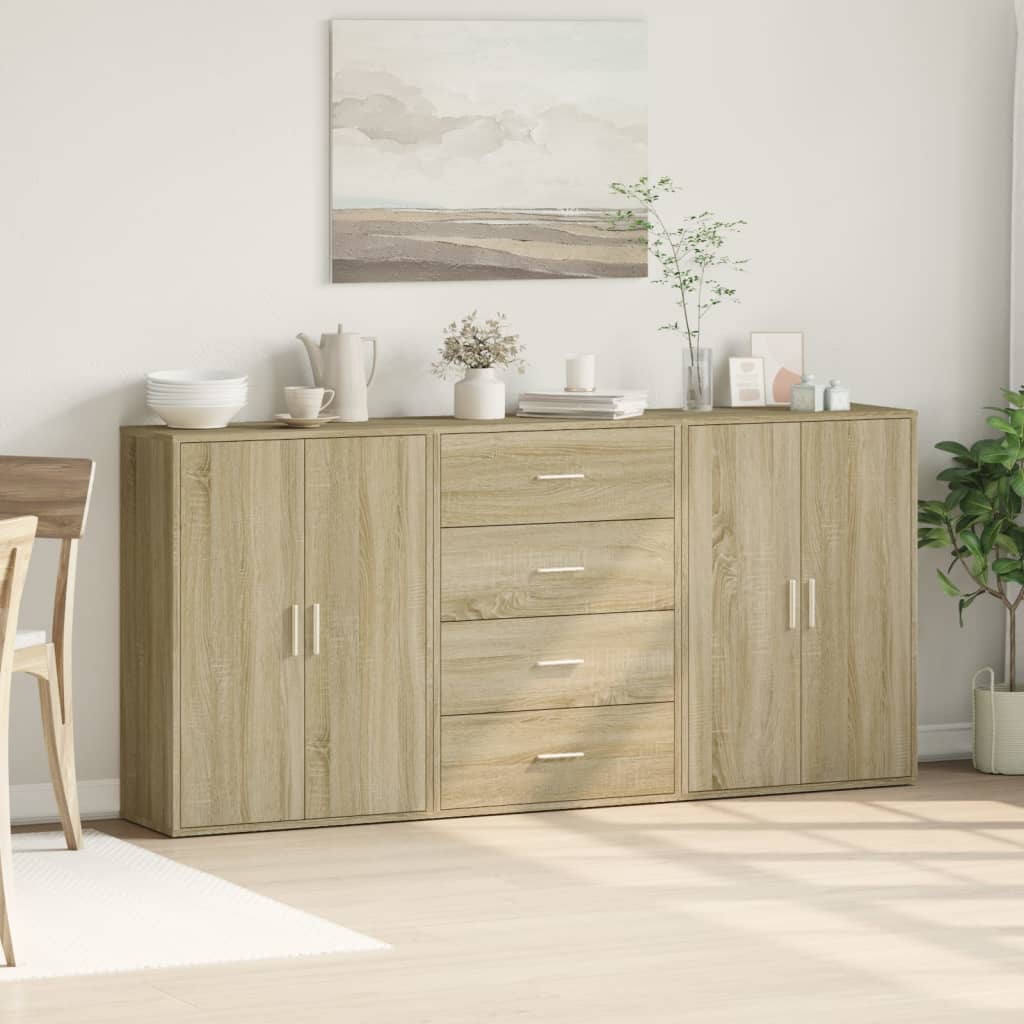 Komoda 3 kom boja hrasta sonome 60x31x84 cm konstruiranog drva
